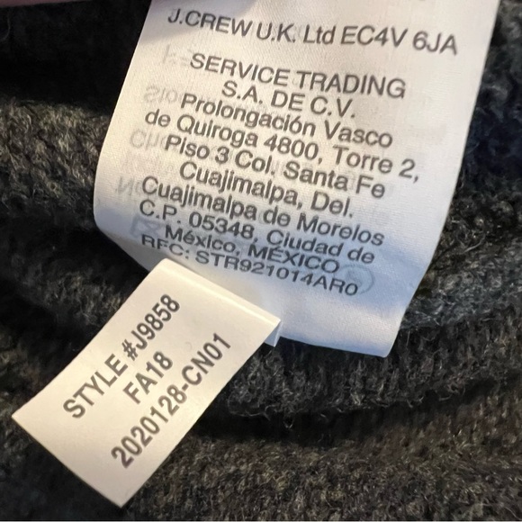 Madewell Starry Night Pullover Sweater Charcoal Grey Wool Cropped Crewneck XS - Picture 9 of 12